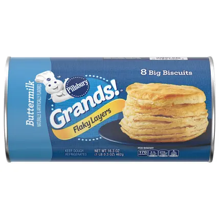Grands Flaky Layers, Refrigerated Buttermilk Biscuit Dough, Easter Baking, 8 Ct, 16.3 oz