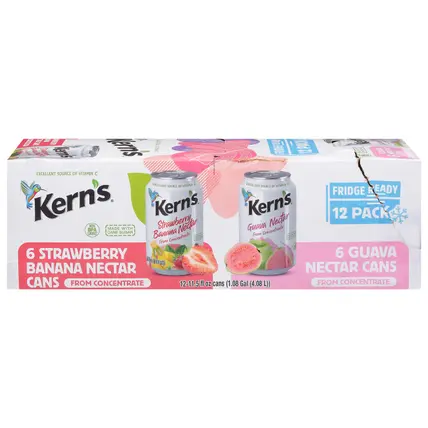 Kern's Strawberry Banana/Guava Nectar from Concentrate 12 - 11.5 fl oz Cans