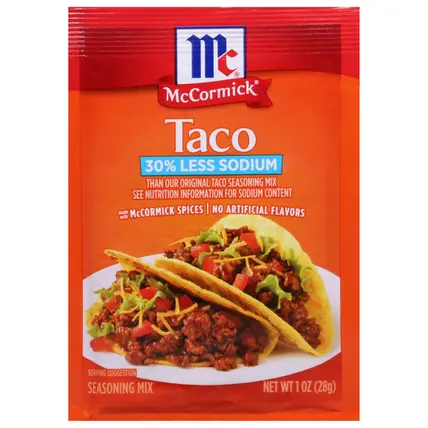 McCormick 50% Less Sodium Taco Seasoning Mix 1 oz