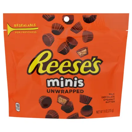 Reese's Unwrapped Minis Milk Chocolate & Peanut Butter Cups 7.6 oz