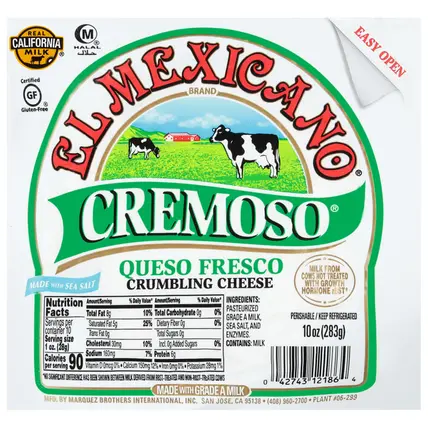 Cremosa Queso Fresco Crumbling Cheese 10 oz