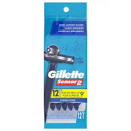 Sensor2 Disposable Razors, 12 Count