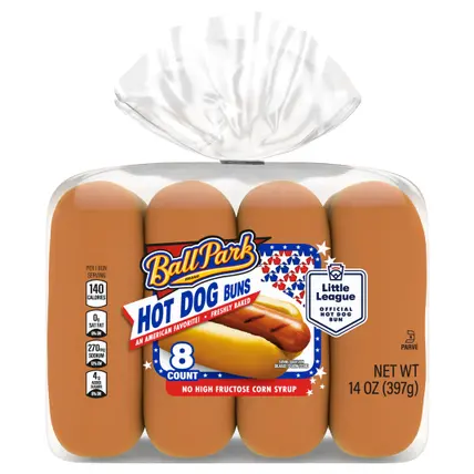 White Hot Dog Buns, 8 count, 14 oz