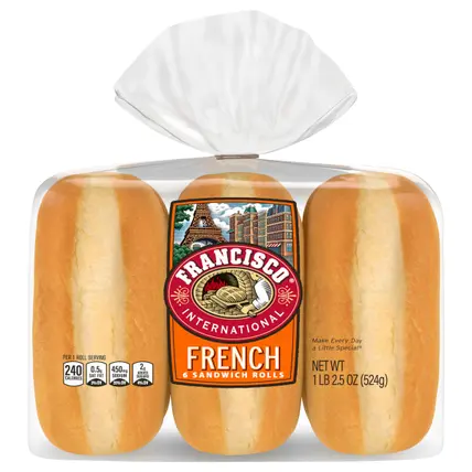 Francisco French Sandwich Rolls, 6 count, 18.5 oz