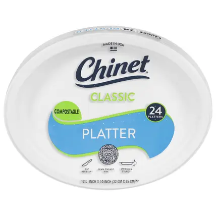 Classic Compostable Platters 12.625 Inch 24 ea