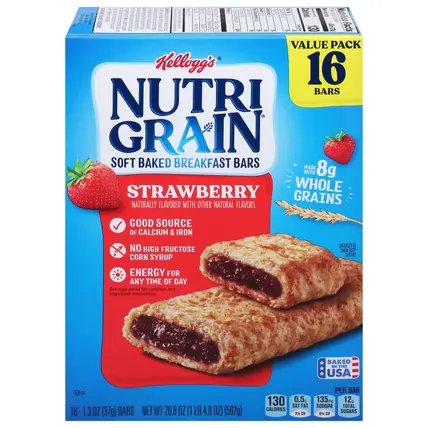Nutri Grain Soft Baked Strawberry Breakfast Bars Value Pack 16 - 1.3 oz Bars