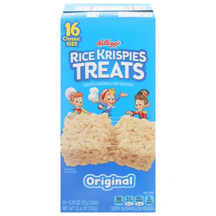 Rice Krispies Treats Original Crispy Marshmallow Squares Classic Size  16 - 0.78 oz Bars