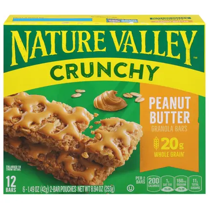 Nature Valley Crunchy Peanut Butter Granola Bars 6 - 1.49 oz Pouches