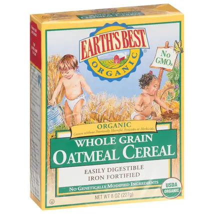 Earth's Best Organic Whole Grain Oatmeal Cereal 8 oz