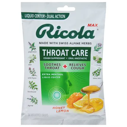 Honey Lemon Throat Care 34 Wrapped Drops
