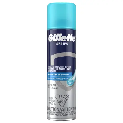 Series Moisturizing Shaving Gel for Men, Protects Against Shaving Irritation, Shave Gel with Cocoa Butter, Suitable for Sensitive Skin, 7oz