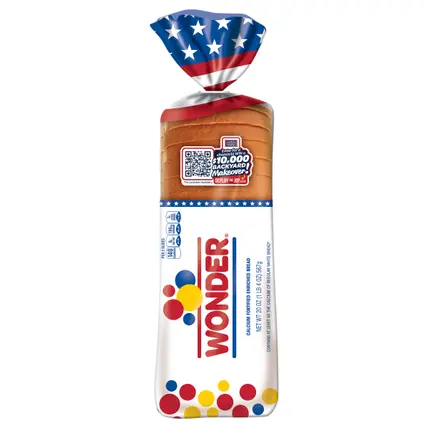 Wonder Bread Classic White Sandwich Bread, Sliced White Bread, 20 oz Loaf