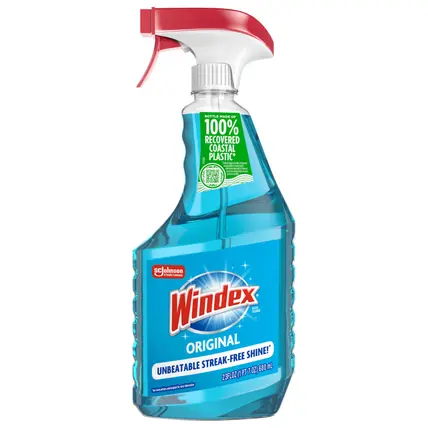 Glass Cleaner, Original Blue, Spray Bottle, 23 fl oz
