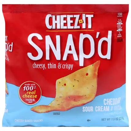 Cheez-It Snap'd Cheddar Sour Cream & Onion Cheese Baked Snacks 7.5 oz