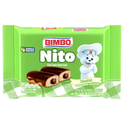 Nito Chocolate Crème Filled Sweet Baked Good, 4 packs, 8.76 oz
