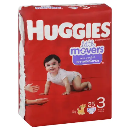 Little Movers 3 (16-28 lb) Disney Baby Diapers 25 ea