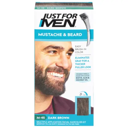 Just For Men Dark Brown M-45 Mustache & Beard Haircolor Kit 1 ea