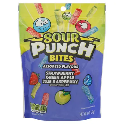 Sour Punch Bites Assorted Flavors Candy 9 oz