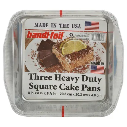 Handi-Foil Heavy Duty Square Cake Pans 3 ea