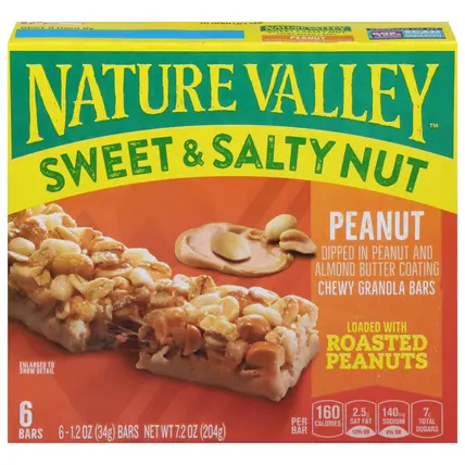 Nature Valley Sweet & Salty Nut Chewy Peanut Granola Bars 6 - 1.2 oz Bars