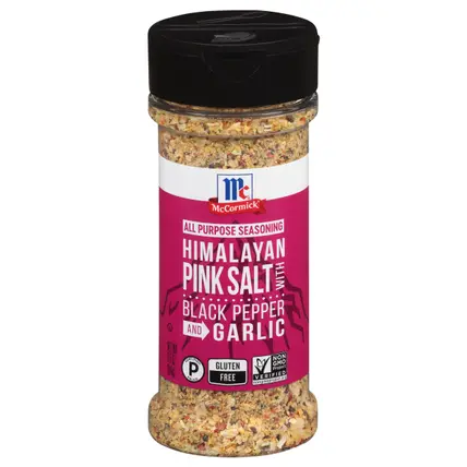 McCormick Himalayan Pink Salt with Black Pepper and Garlic All Purpose Seasoning, 6.5 oz