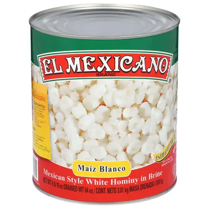 Mexican Style White Hominy in Brine 3.01 kg