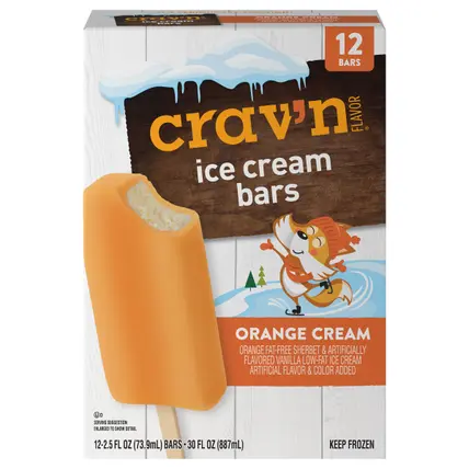 Orange Cream Ice Cream Bars 12 ea