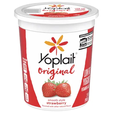 Yoplait Original Smooth Style Strawberry Flavored Low Fat Yogurt Tub, 32 oz