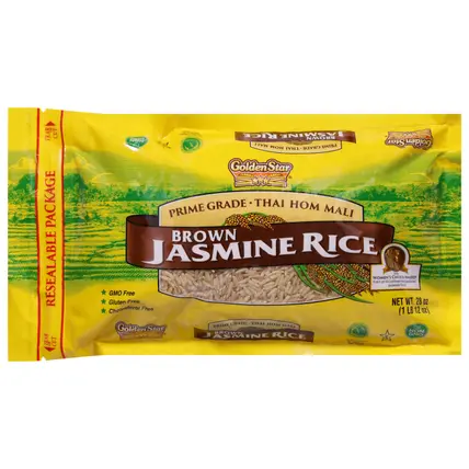 Golden Star Brown Prime Grade Jasmine Rice 28 oz