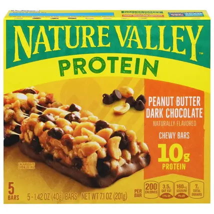 Nature Valley Protein Peanut Butter Dark Chocolate Chewy Bars 5 - 1.42 oz Bars