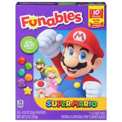 Super Mario Fruit Snacks 10 - 0.8 oz Pouches