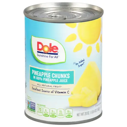 Pineapple Chunks in 100% Pineapple Juice 20 oz