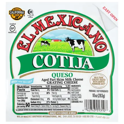 Part Skim Cotija Queso Grating Cheese 10 oz