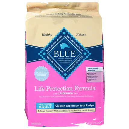 Blue Buffalo Life Protection Formula Natural Adult Small Breed Dry Dog Food, Chicken and Brown Rice 15-lb