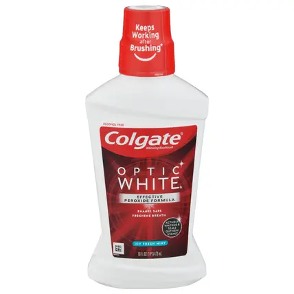Colgate Optic White Whitening Icy Fresh Mint Mouthwash 16 fl oz