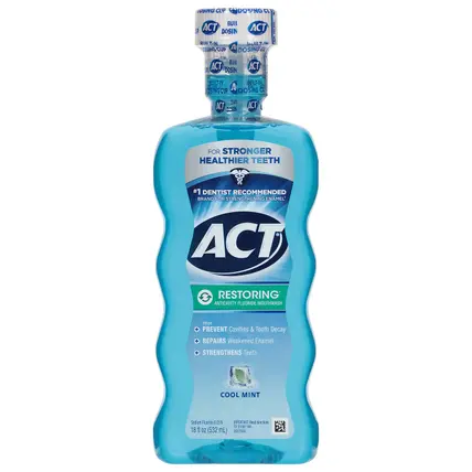 Act Fluoride Anticavity Restoring Cool Mint Mouthwash 18 fl oz