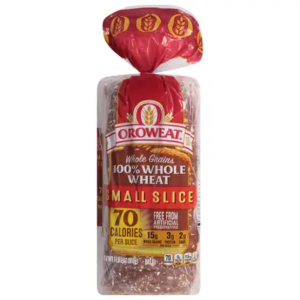 Small Slice 100% Whole Wheat Bread 18 oz