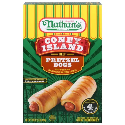 Nathan's Famous Coney Island Beef Pretzel Dogs 4 ea