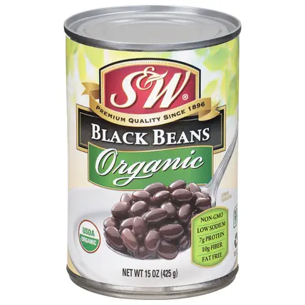 S&W Organic Black Beans 15 oz