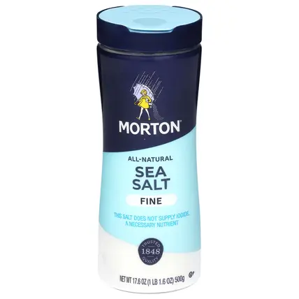 Morton All-Natural Fine Sea Salt 17.6 oz