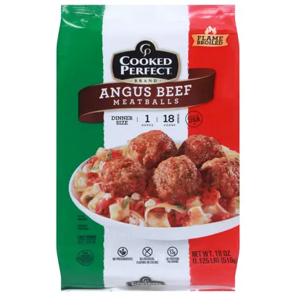 Angus Beef Meatballs Dinner Size 18 oz