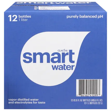 Smartwater Vapor Distilled Water 12 - 33.8 fl oz Bottles