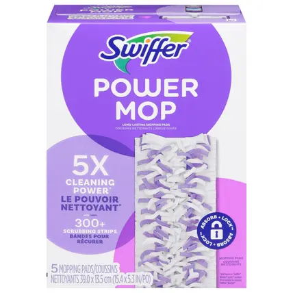 Power Mop Mopping Pads 5 ea