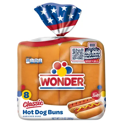Classic Hot Dog Buns, White Bread Hot Dog Buns, 8 Count