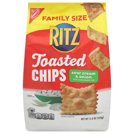Ritz Sour Cream & Onion Toasted Chips Family Size 11.4 oz