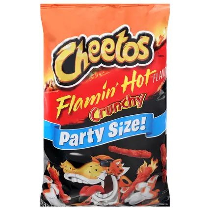 Cheetos Crunchy Flamin' Hot Flavored Cheese Flavored Snacks Party Size! 15 oz