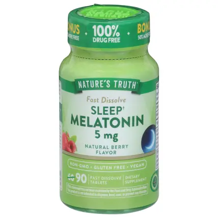 Fast Dissolve Natural Berry Flavor 5 mg Sleep Melatonin 90 Tablets