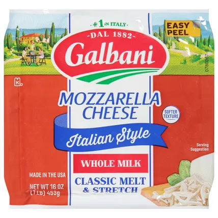 Galbani Italian Style Whole Milk Mozzarella Cheese 16 oz