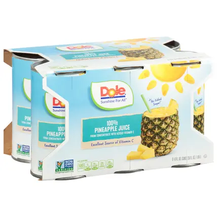 100% Pineapple Juice 6 - 6 fl oz Cans
