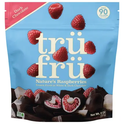 Tru Fru Dark Chocolate Nature's Raspberries 8 oz